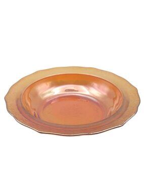 Federal Glass Iridescent Marigold Normandie Bouquet Lattice 6.5" Bowl Depression